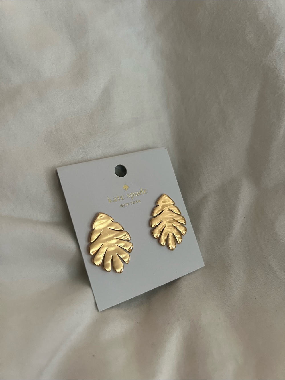 Kate Spade Gold Leaf Stud Earrings